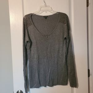 Gray sweater with jewels